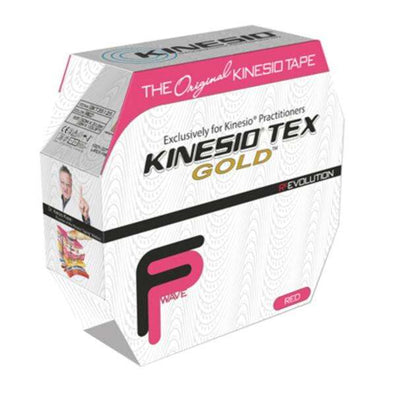 Tape Kinesiology Kinesio Tex Gold FP Cotton 2"x34yd Adhesive Red Ea